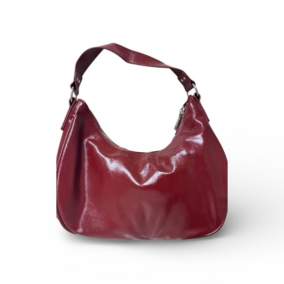 Burgundy Lace-Up Hobo Bag - Picture 3 of 4